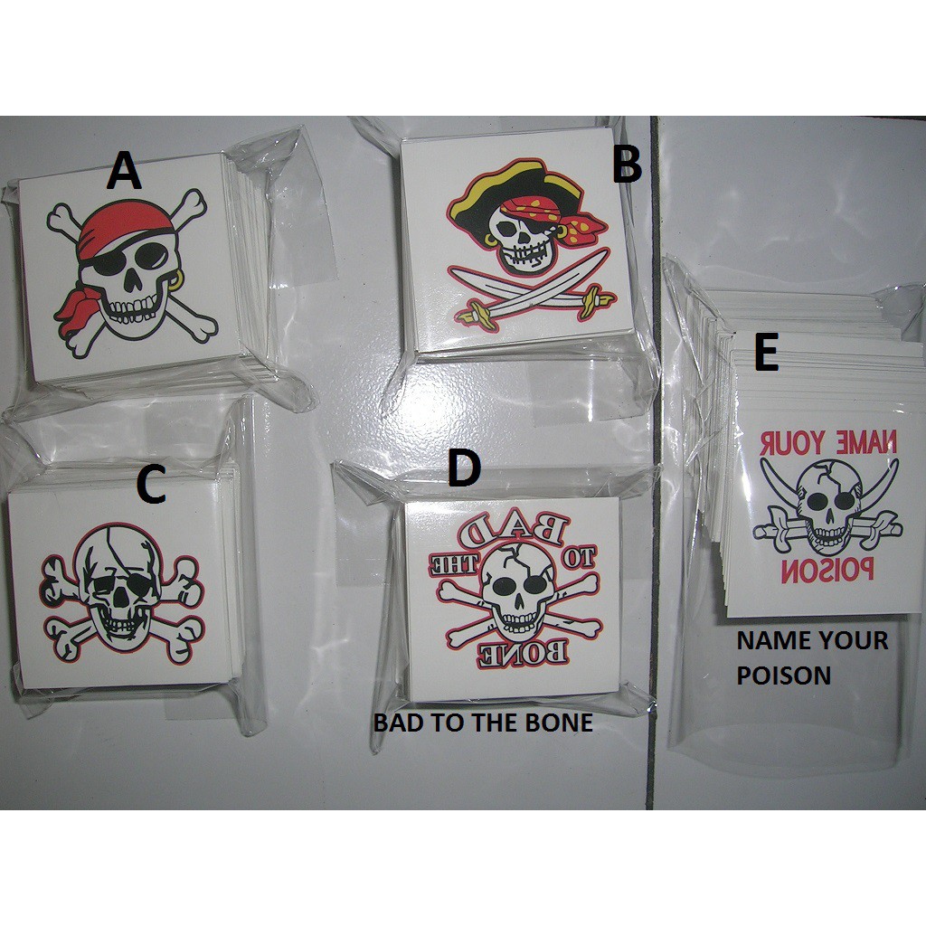 sticker/stiker tato halloween temporary tattoo pirate bajak laut