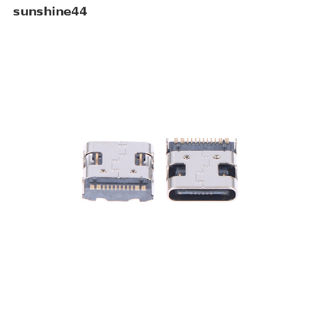 Sunshine 10Pcs Konektor Soket USB 3.1 Tipe C Female 16 Pin Untuk Charging Port Handphone