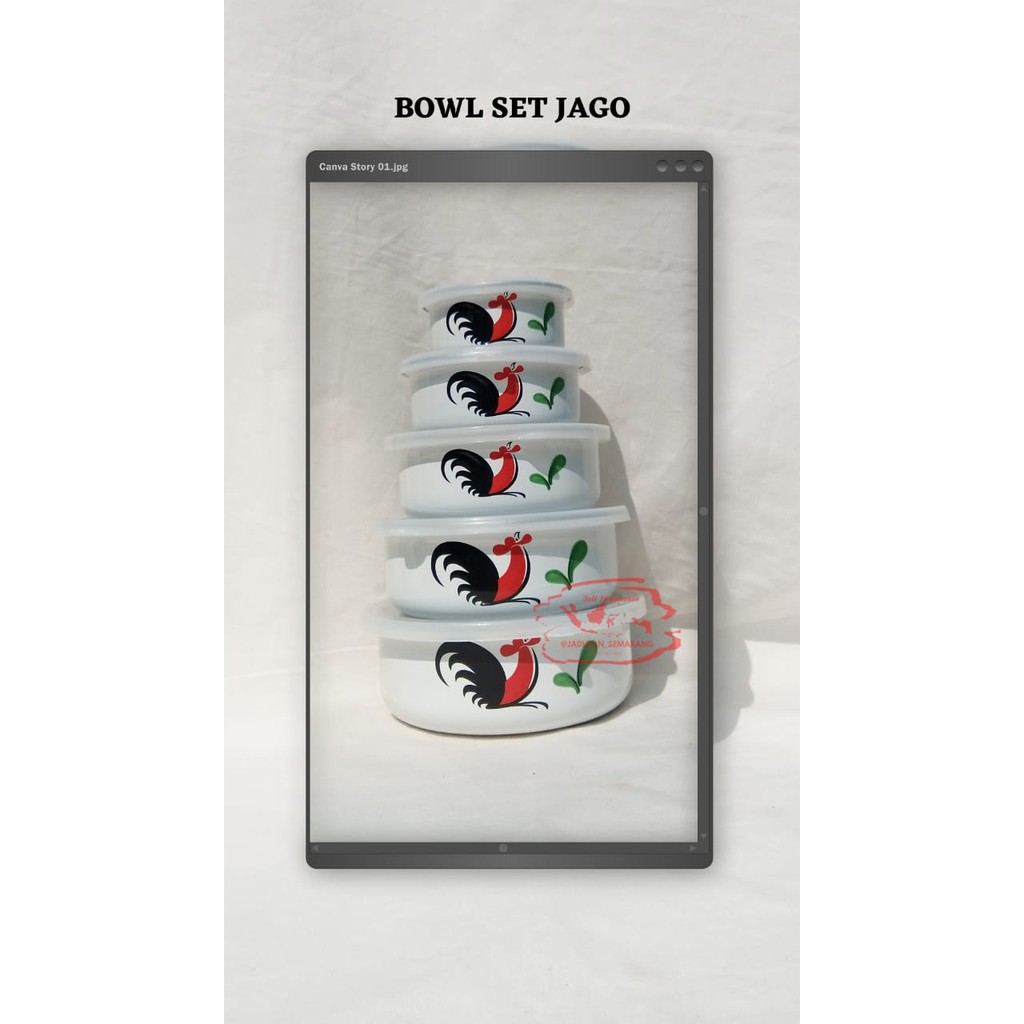 Mix Bowl Jago Enamel Set  semarang murah