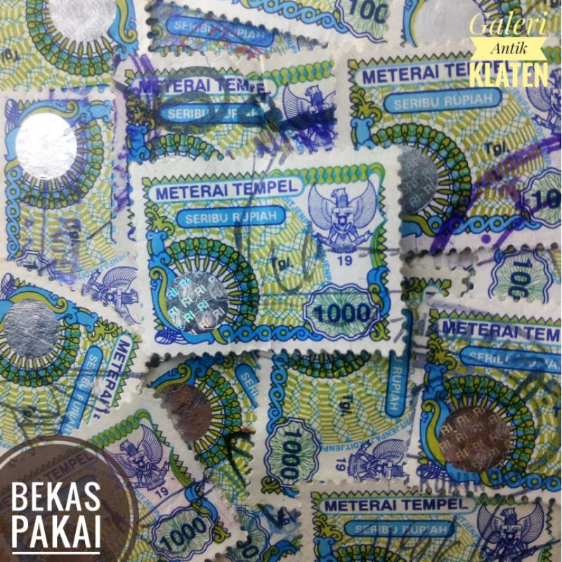

Materai Bekas untuk Koleksi Rp 1000 Rupiah tahun 1996-1997-1998-1999 meterai tempel matrai lama kuno