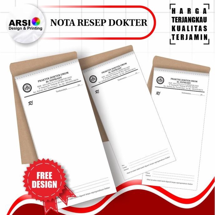 

Custom Cetak Nota Resep Dokter 10X20 CM Termurah Tercepat