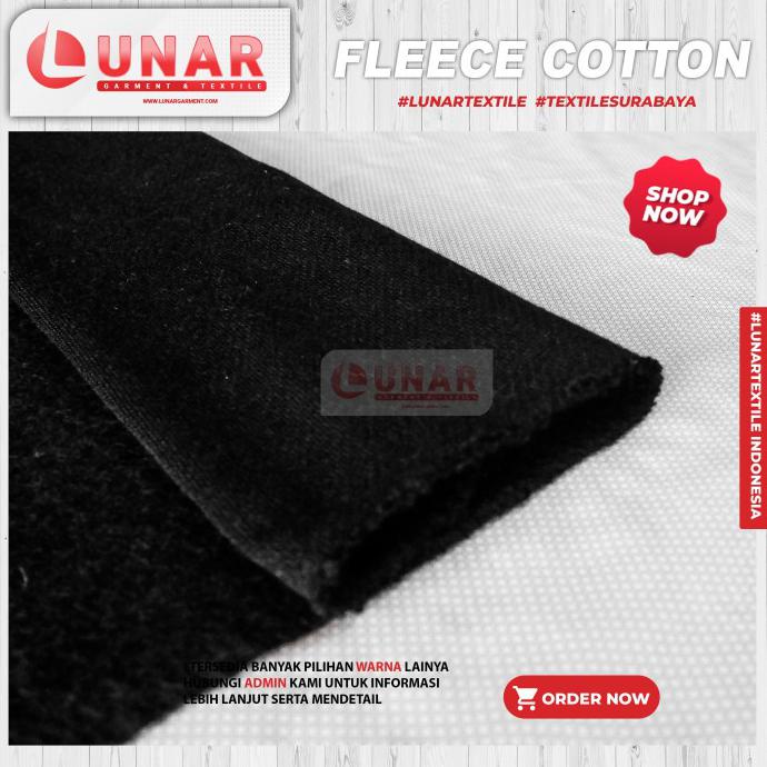 Produk Unggulan] Kain Fleece Katun Hitam Per-Kg Bahan Jaket Sweater, Hoodie Kain Lembut