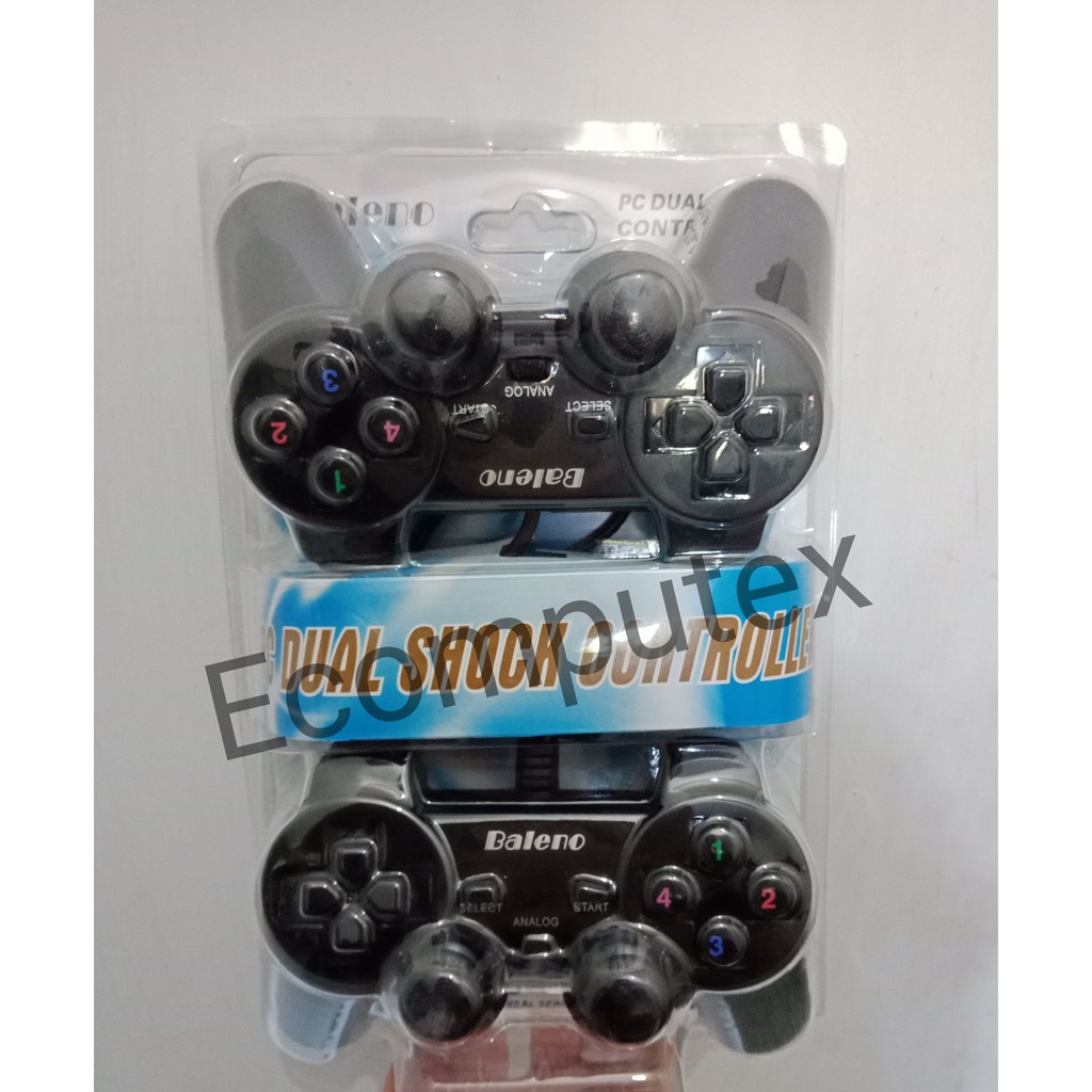 GAMEPAD DOUBLE BLACK GETAR TURBO JOYSTICK ANALOG CONTROLLER