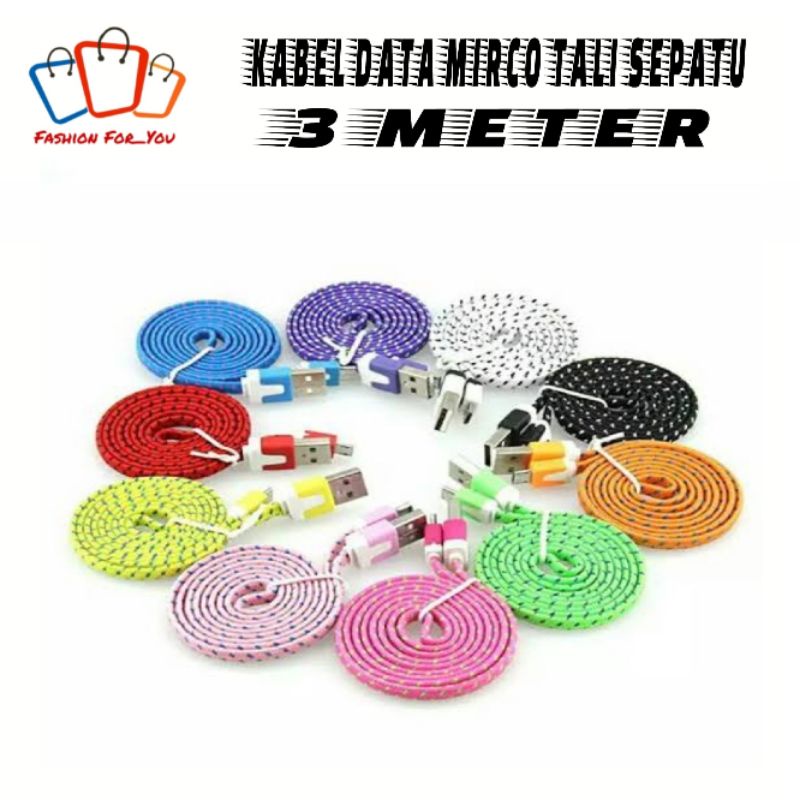 Kabel Data Mirco Tali Sepatu 3 Meter