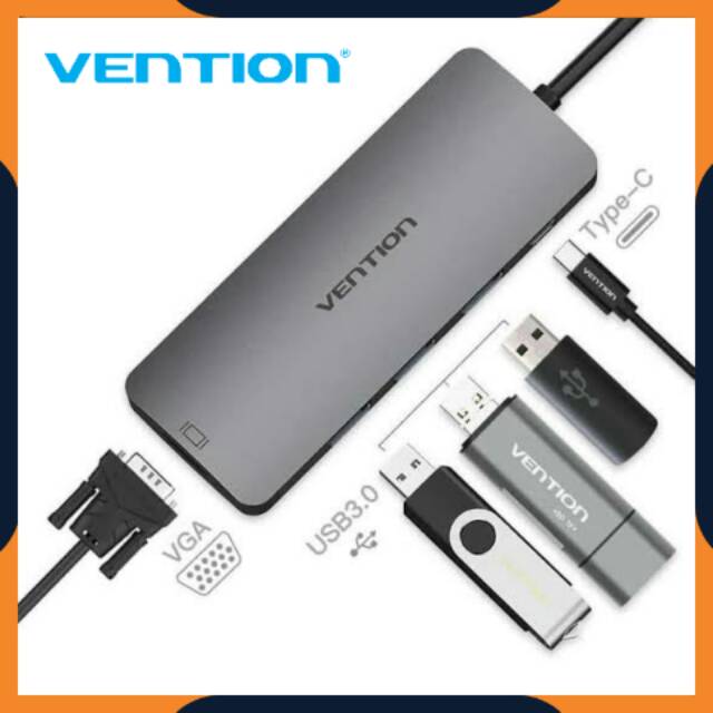 Jual CONNECTOR KONEKTOR VENTION CGQ MULTIPORT 5IN1 USB TIPE C KE VGA ...