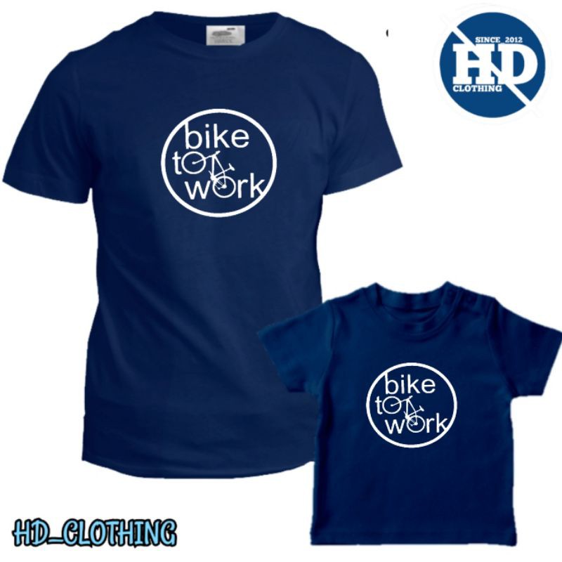 baju sepeda bike to work anak dan dewasa baju family warna biru navy