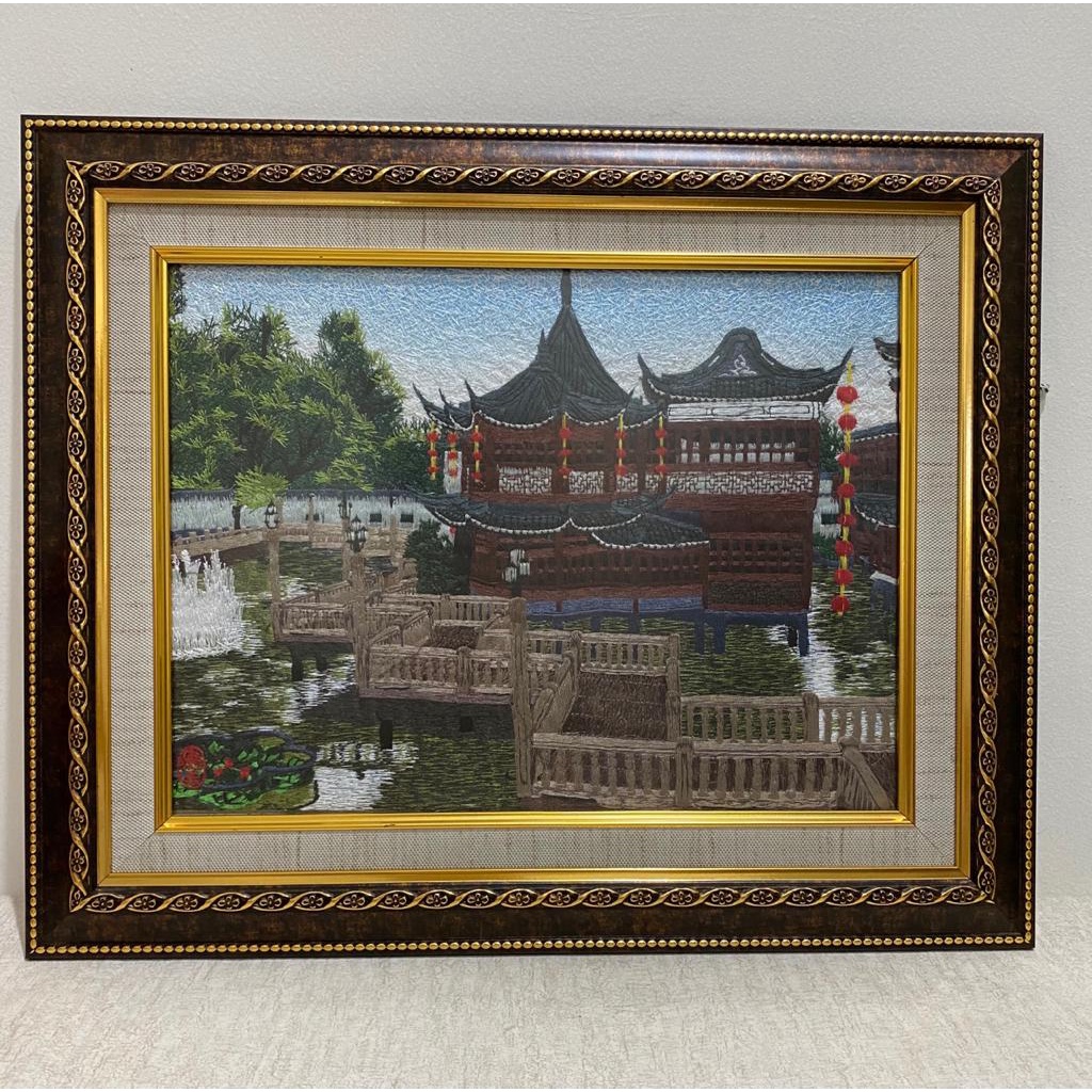 LUKISAN SULAM BENANG FULL ISTANA 50x40cm FRAME (2.5cm) MATTED KACA