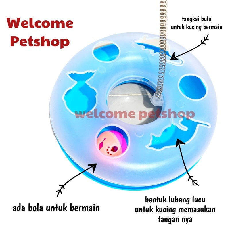 Round Wheel Cat Toy / Mainan Kucing / Bola Kucing / Mainan Bulu Kucing