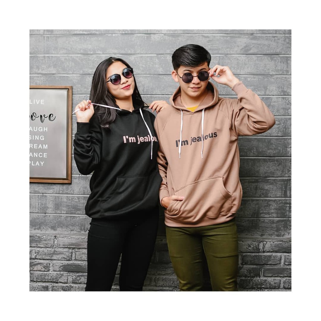 Hoodie Sweater I AM JEALOUS bisa jaket couple pria wanita