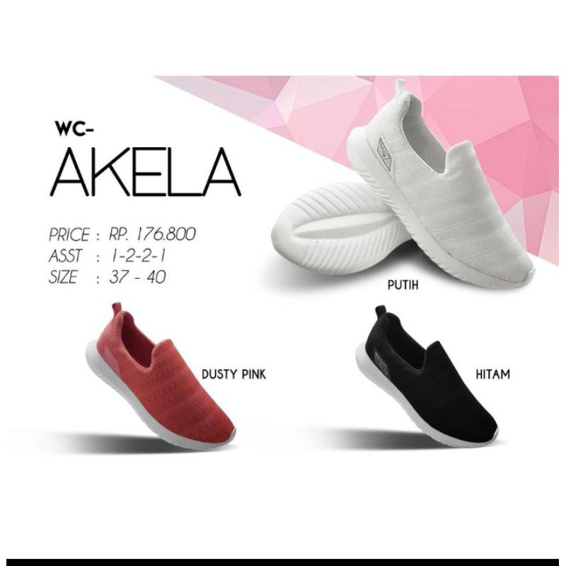 ARDILES-SLIP ON-AKELA -  dusty pink-- hitam- sepatu wanita