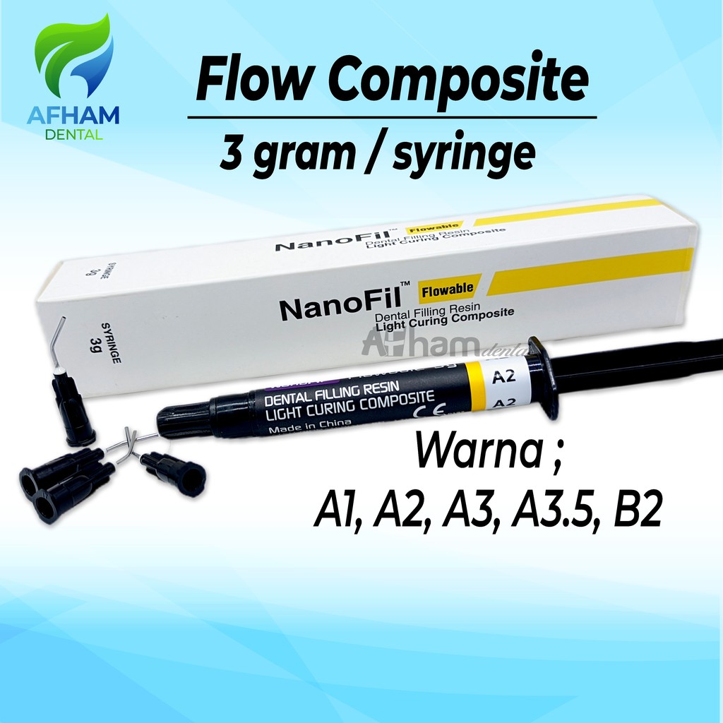 Jual Dental Composite Komposite Komposit Nanofill Flow Isi 3 gram