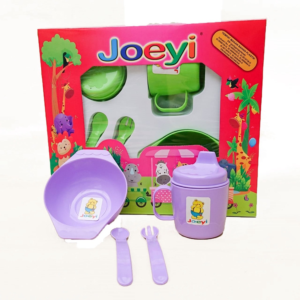 TERMURAHH  COD [ BDR ] 1 FEEDING SET JOEYI KECIL ( SET TEMPAT MAKAN ) / TEMPAT MAKAN BABY JOEYI KECI