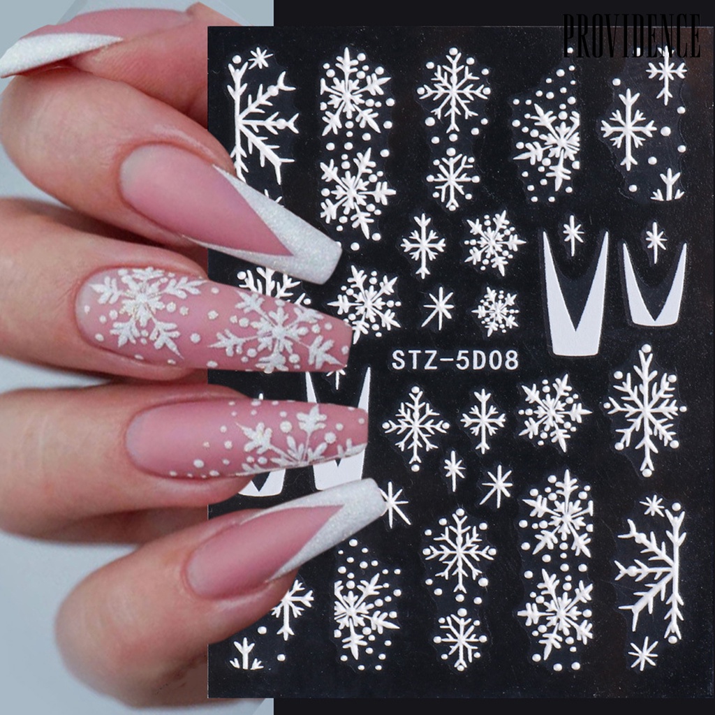 Providence Nail Sticker Snowflake Christmas Tree Nail Design Creative Nail Adhesive Decor Decals for Christmas Party