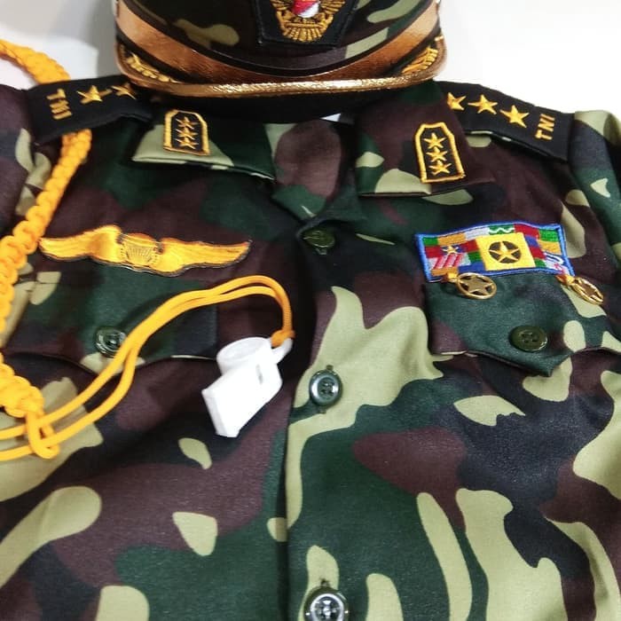 Seragam Profesi Anak ABRI TNI Tentara Kostum Setelan Cowok Kaos Baju Angkatan Darat Kijang
