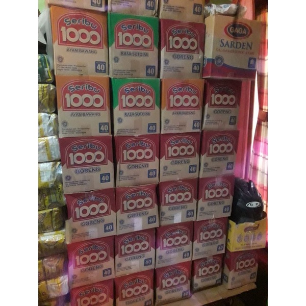 

Mie GAGA 1000 harga 1 dus isi 40 pcs