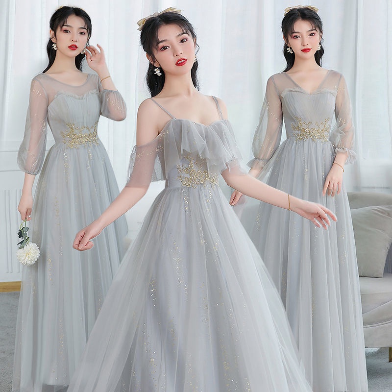 Gaun pengiring pengantin wanita gaya baru biasanya bisa memakai rok panjang hutan temperamen