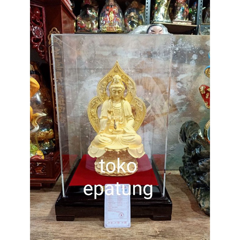 patung dewi kwan im / guan yin / kwan in duduk 15 inch