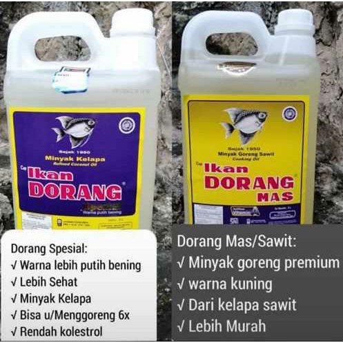 

Minyak Ikan Dorang Mas & Ikan Dorang Special 5LT (Jirigen)