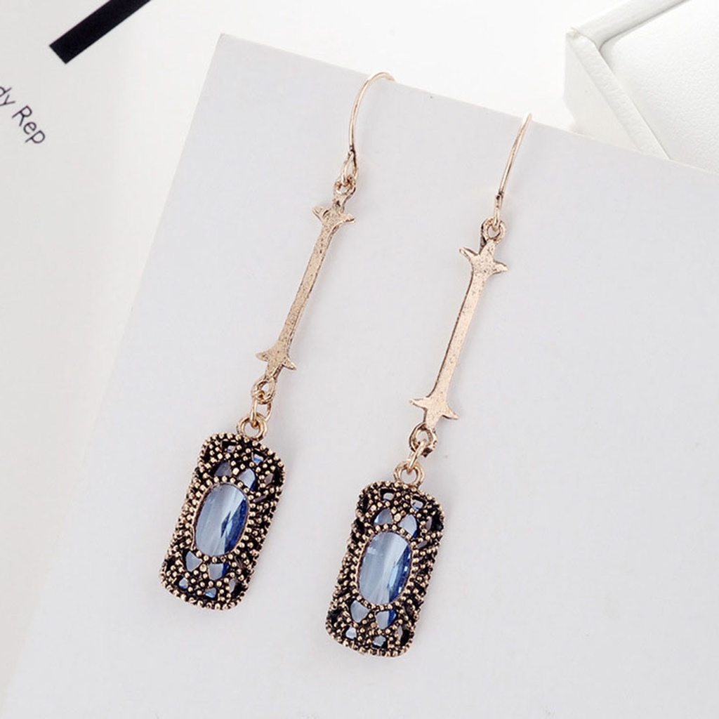 Hu Hu Hu Hu Hu Alat Bantu Pasang Kacamata♡ 1 Pasang Anting Tusuk Gantung Panjang Wanita Hias Cubic Zirconia Berkilau Untuk Pesta / Hadiah