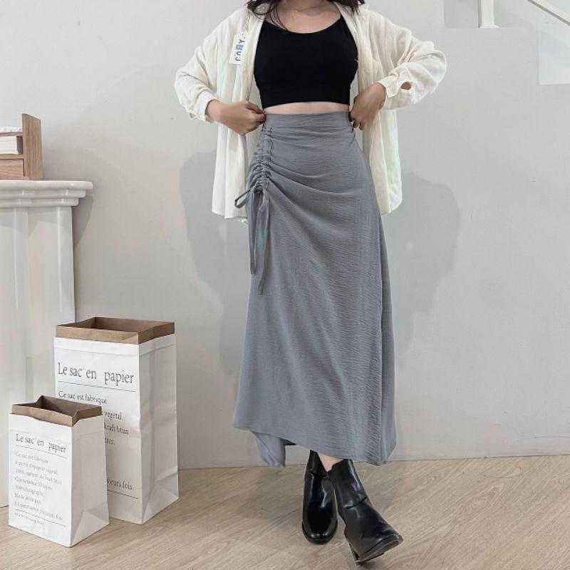 BEFAST - ZSO OOTD Wanita Rok ANISTA / TAMARA SKIRT ROK TALI SERUT / Rok Serut Midi / Rok Casual / Fashion Kondangan Wanita Remaja / Trendy / Terlaris