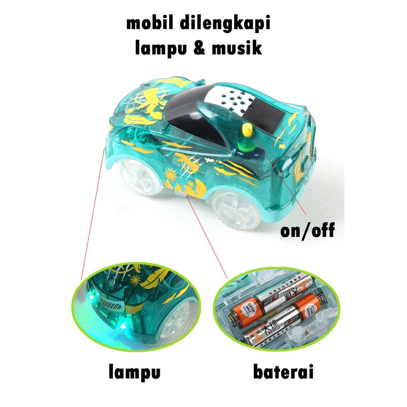 Sprey Dino Track Jumbo Mainan Anak City Truck Dino Mobil Remote RC Spray Asap Lampu mobil mobilan