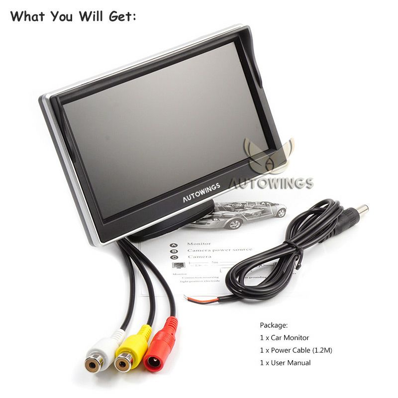 Monitor Rear View Parkir Mobil TFT LCD 5 Inch - Black