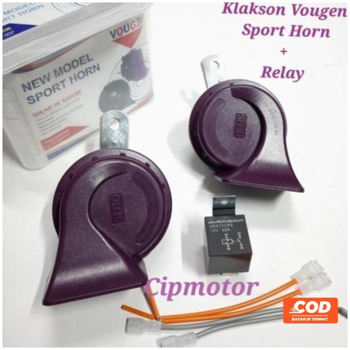 Klakson Motor Mobil Zegen Vougen Keong Sport Horn Klakson + Relay Kode 024