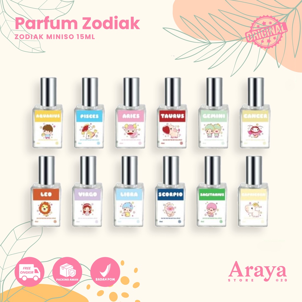 ARAYA - PARFUM ZODIAK MINISO 15ML PREMIUM BEST SELLER WANGI TAHAN LAMA PARFUM WANITA PRIA PARFUM VAN
