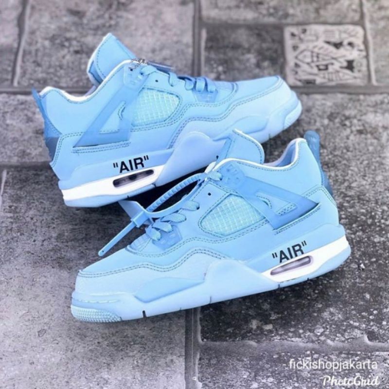 blue off white jordan 4s