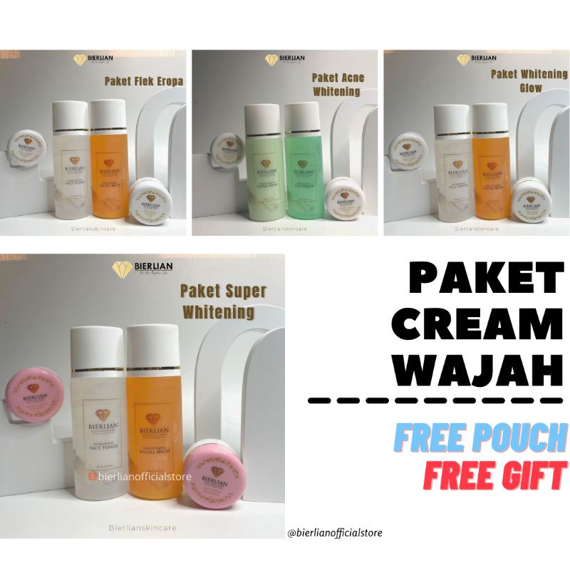 [FREE GIFT] BIERLIAN SKINCARE PAKET CREAM WAJAH SW/WG/ACNE/FLEK