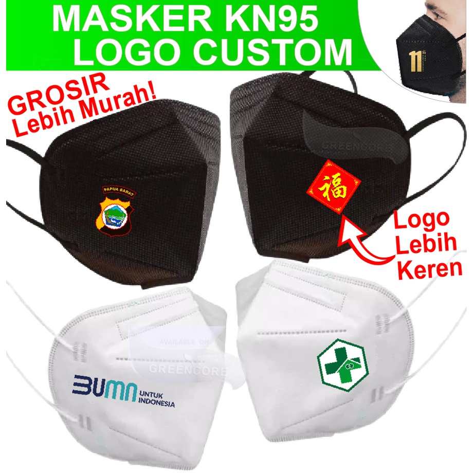 Masker KN95 custom logo nama tulisan gambar tni polri terbaru polisi nagita slavina non hijab korea 