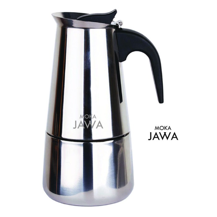 

DISKON - (BISA COD) Moka Pot stainless steel 6cups manual espresso coffee maker + Kopi