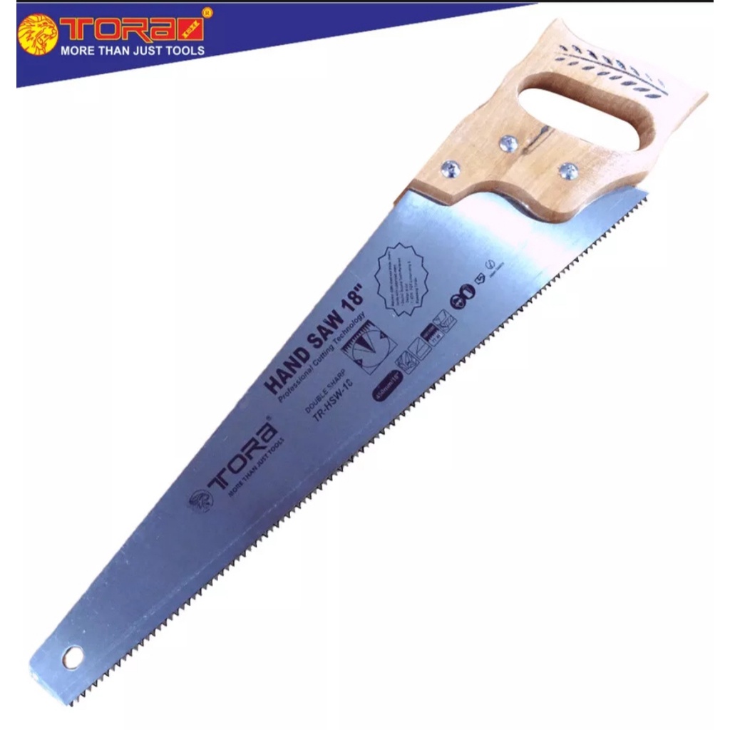 GRATIS SESUAI GAMBAR!!! SUPER TAJAM Tora Gergaji Kayu Belah 18&quot; Inchi 450 mm Gergaji Potong Hand Saw Wooden Termurah Berkualitas FREE METERAN 3M