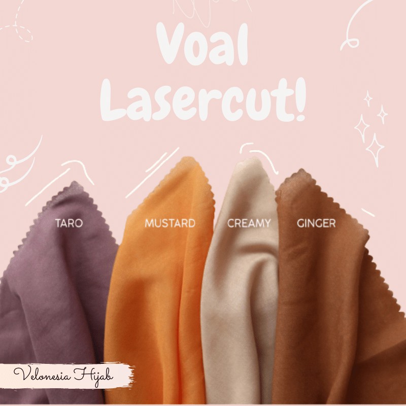 Kerudung Segi Empat Voal Polos Laser Cut Basic Voal Laser Cut Segi Empat Hijab Voal Lasercut