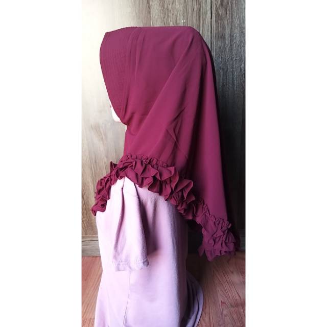 JILBAB AJE JAZ GOTIK MINI MAROON MURAH