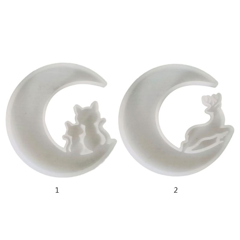 SIY  Resin Crystal Epoxy Mold Animal Moon Casting Silicone Mould Crafts Making Tool