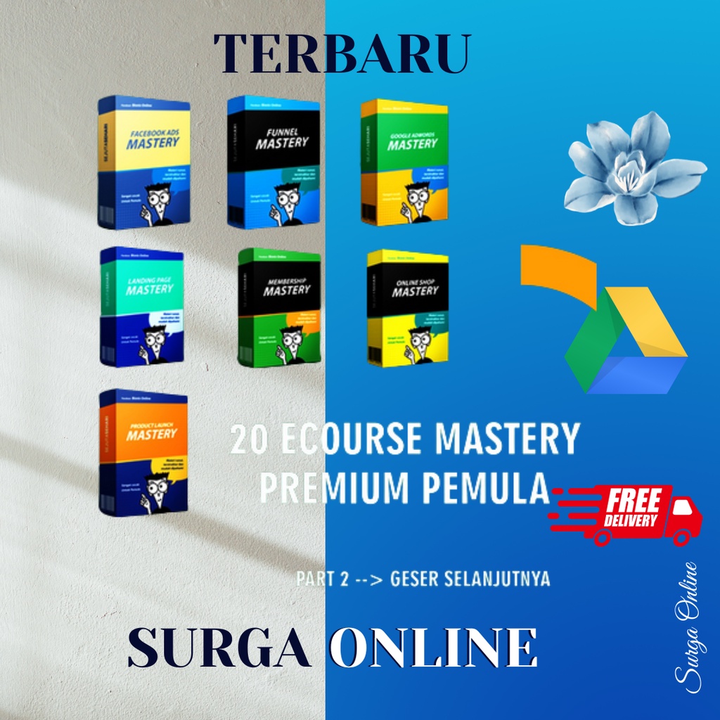 Paket 20 Ecourse Lengkap Pemula FB, Wordpress, Canva, Dropship, Ads, Dll