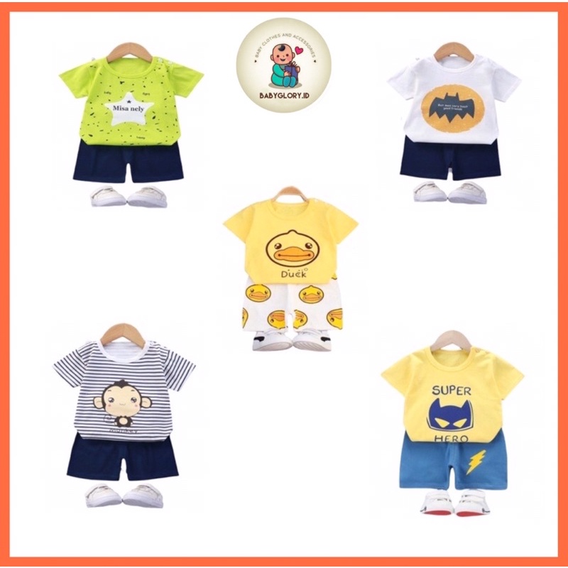 Babyglory.id✨ Setelan Anak Perempuan Laki Laki Import / Setelan Lengan Pendek Import