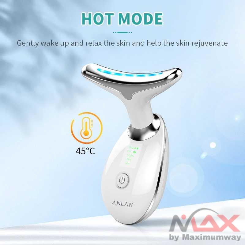 Alat Setrika Wajah leher Terapi Kecantikan LED Photon Pemijat Perawatan Kulit Anti Anging keriput ANLAN Neck Face Beauty Device 3 Colors LED Photon Therapy Skin Tighten Reduce Double Chin Anti Wrinkle Remove Skin Care Tools-4