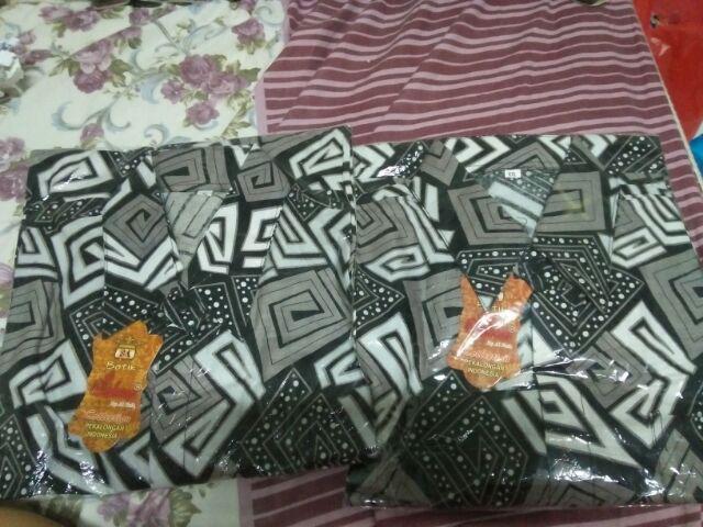 Kemeja Batik Pria Lengan Pendek M L Xl Xxl Motif G Abu Atasan Batik Seragam
