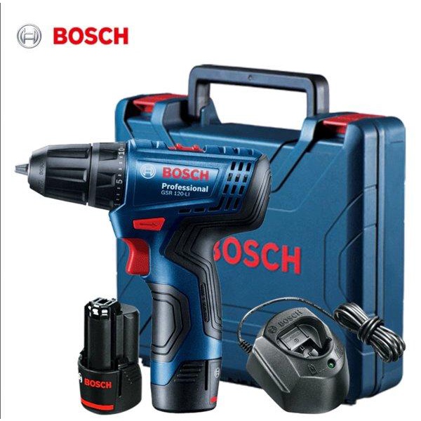 Ternama Bosch Cordless Drill / Bor Baterai Gsr 120 Li (2 Baterai) Terbagus