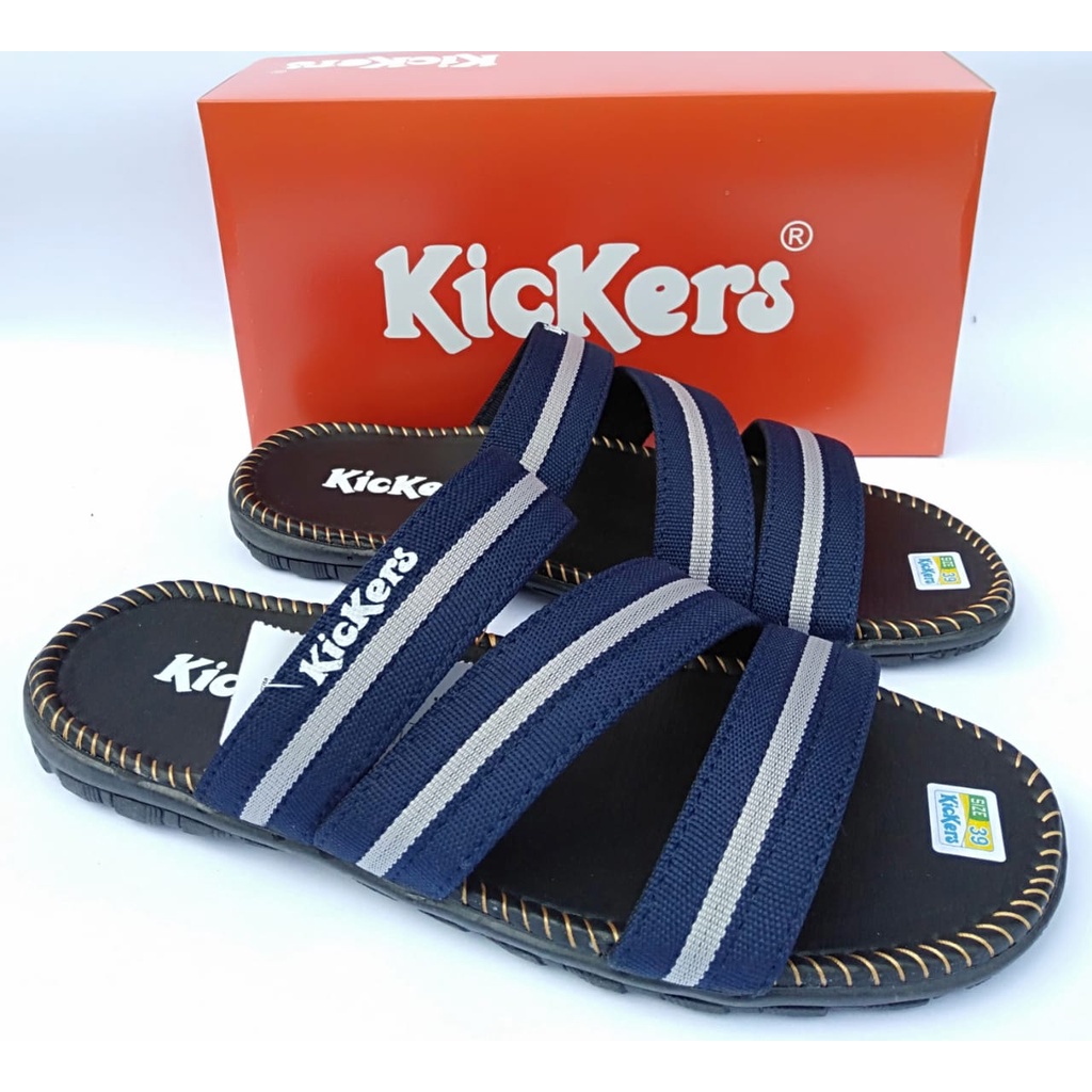 Sandal pria kickers sendal slide original selop casual dewasa slop distro terbaru murah kekinian COD