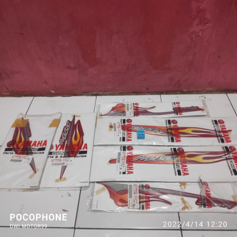 STRIPING GRAPHIC FULLSET 6 BAGIAN MIO SPORTY MERAH API ORIGINAL