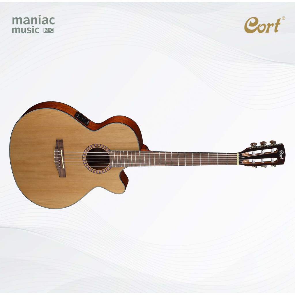 Cort CEC5 NAT - Gitar Akustik Elektrik. Fishman Isys Plus EQ. Solid Red Cedar Top