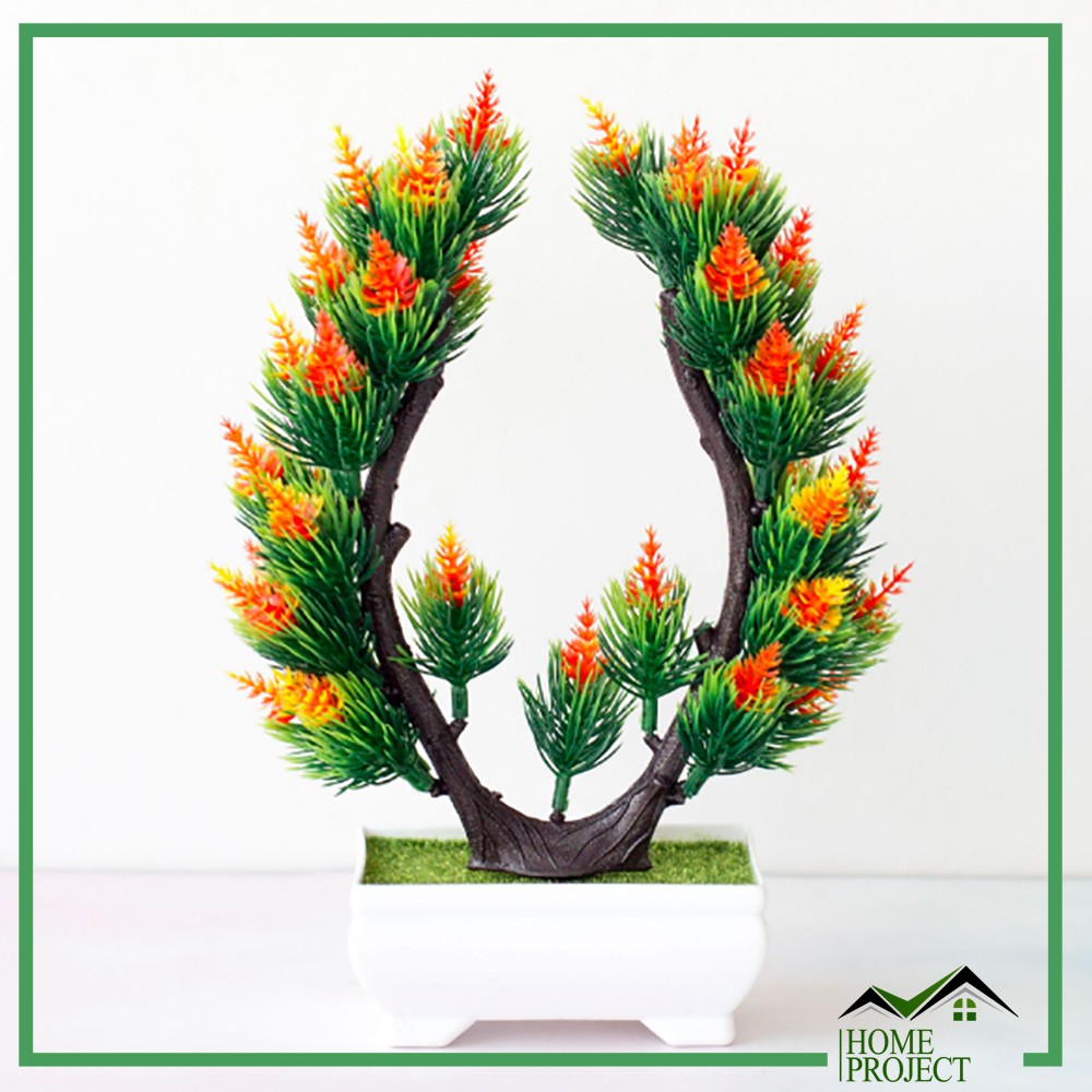 Pot Tanaman Bunga Plastik Minimalis Hiasan Bunga Artificial Flower Pot Bunga Moderen Type U Akasia