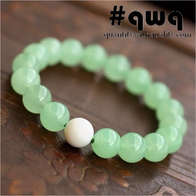 gelang batu custom giok jade hijau onyx putih natural cina impor 8mm