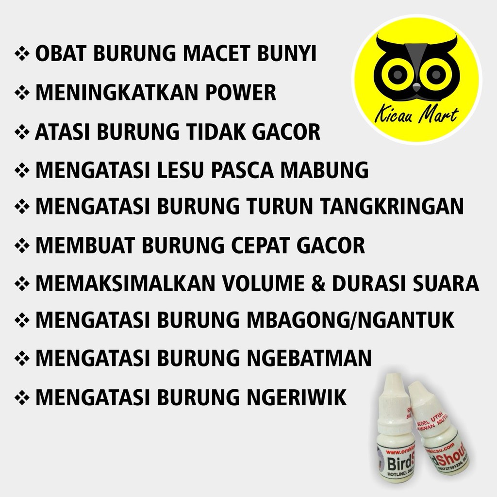 VITAMIN OBAT BURUNG MURAI KACER PLECI LOVEBIRD KENARI MACET BUNYI BIRD SHOUT CAIR OM KICAU VSHOUOK