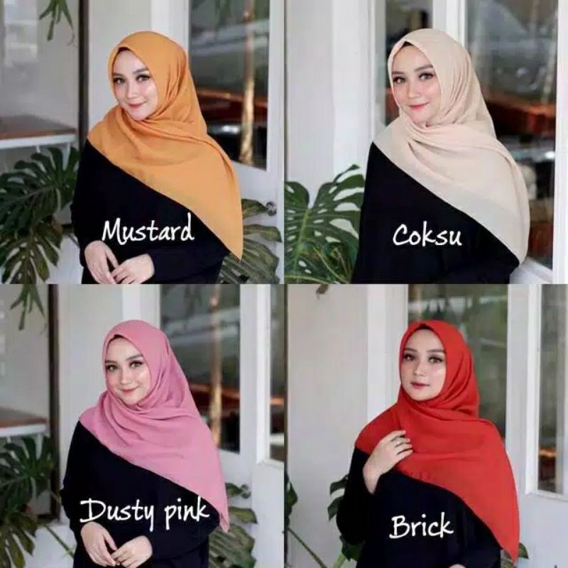 Hijab Bella Square / Kerudung Jilbab segiempat 4 kotak