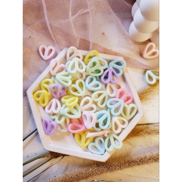 Mote Manik Akrilik Love daun / Manik Manik Akrilik DIY Bahan Aksessoris