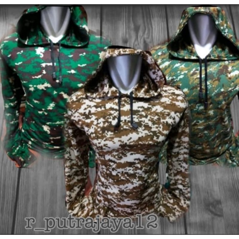 Hoodie loreng panjang